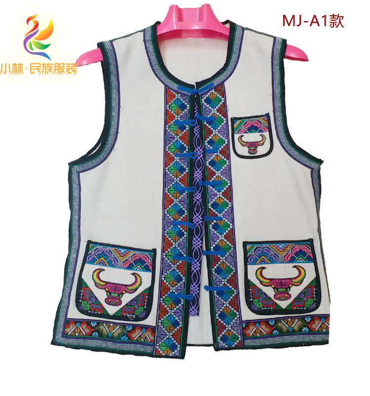 精品绣花 云南石林彝族火把节大三弦民族短褂 男马甲 无袖马褂232