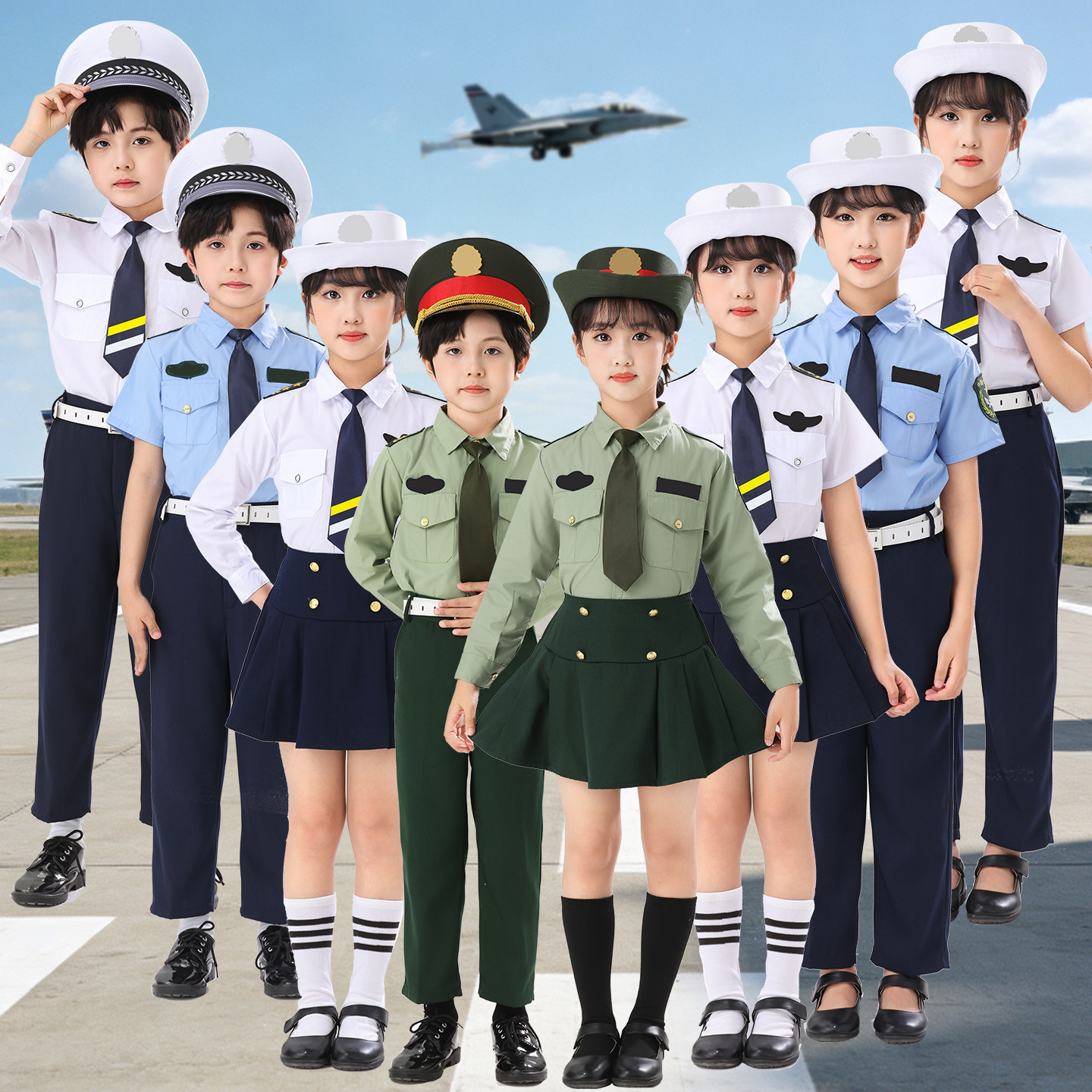 中小学生三军升旗手角色扮演服