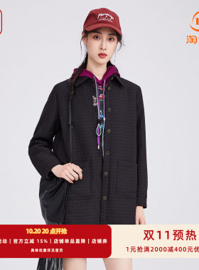 棉衣外套女格纹棉服FGHC4029