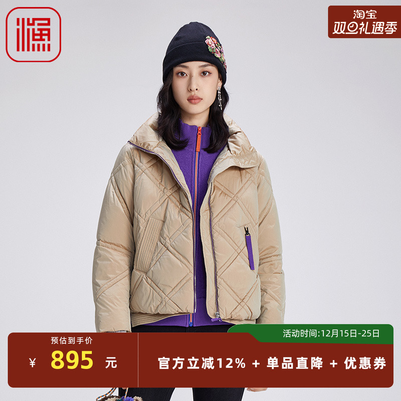 渔2024新款短款加厚羽绒服