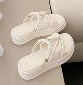 水钻罗马凉拖鞋 仙女风凉鞋 外穿 厚底增高松糕鞋 女2025新款 女款 夏季