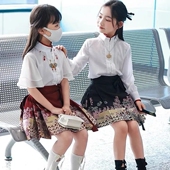 中国风公主裙可爱女童汉服短裙网红短款 儿童汉服马面裙夏季 薄款