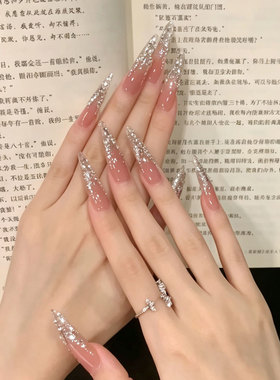 琉璃银穗仙女裸色手工穿戴甲
