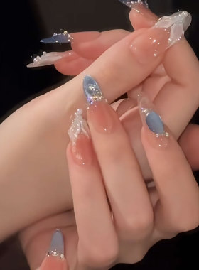 人鱼公主高品质手绘立体鱼尾美甲