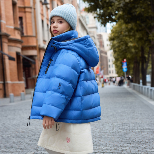 儿童羽绒服女童短款中大童2026冬季新款连帽面包服小学生保暖外套