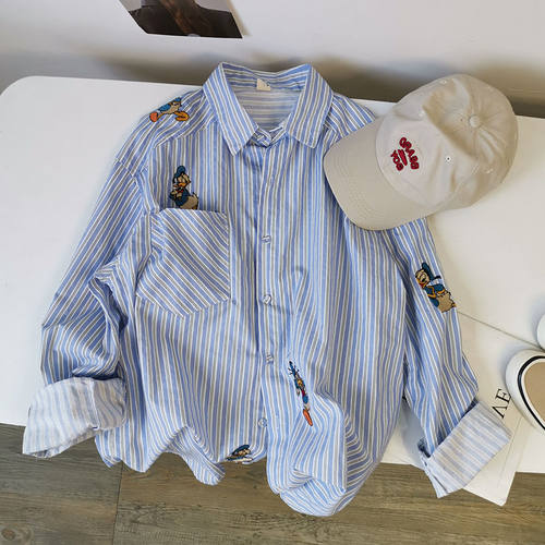 上衣胖MM春秋韩版宽松叠穿衬衣潮