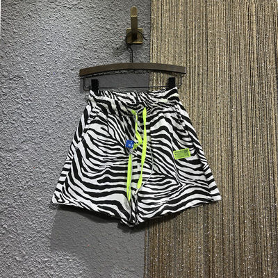 胖MM斑马休闲裤女300宽松A字短裤