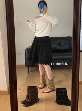 TLE MIKELIN 欧美风皮带扣圆头低跟露趾女青年休闲鞋春季新款时尚