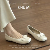 羊皮版 简约风方头鞋 性感蝴蝶结软底玛丽珍鞋 女真皮内增高瓢鞋