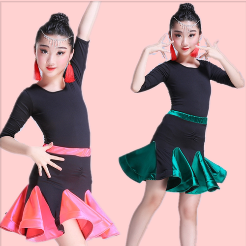 拉丁舞裙儿童拉丁舞服分体比赛