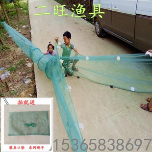 折叠虾笼户外河道自动插网密浮球瓷坠大进口渔网拉网鱼网拖网捕鱼