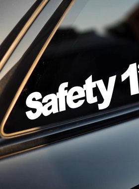 Safety英文警示车贴汽车后玻璃三角窗车尾个性装饰防水贴