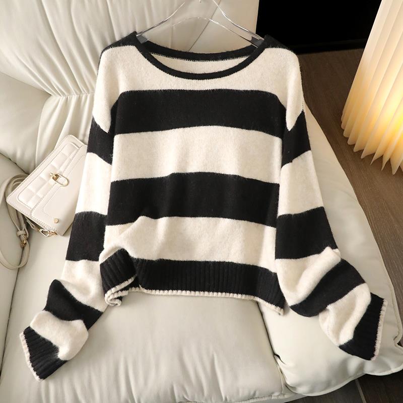 羊毛慵懒针织衫春秋打底长袖女