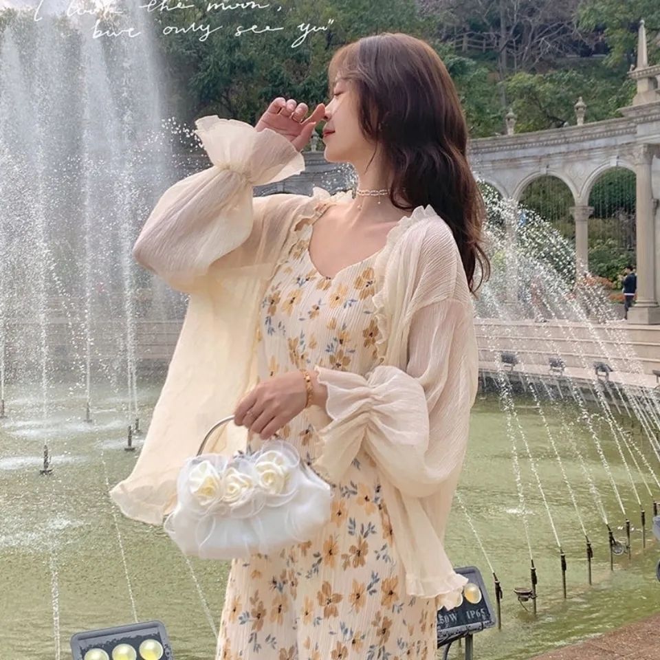 超仙外搭开衫防晒衣女中长款