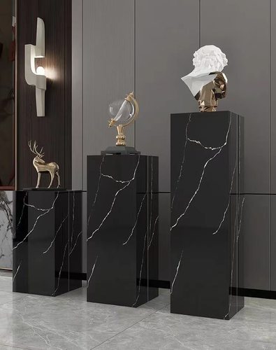 黑色立柱展示台底座工艺品装饰品