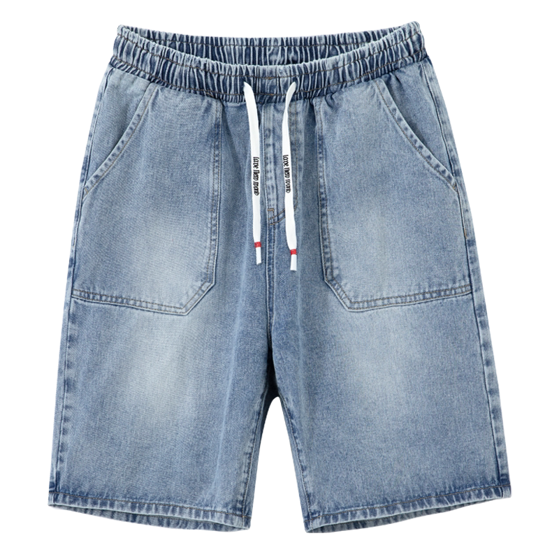 夏季白墙港风水洗宽松五分工装牛仔裤潮男休闲牛仔短裤D5018-P43,男装牛仔裤,星座1006