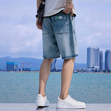 2021年日系风夏季新款港风工装牛仔短裤男，男装牛仔裤，星座1006