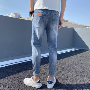 夏季薄款九分牛仔裤男韩版潮流修身小脚2021年新款弹力K320-P50图片