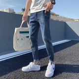 2021新款男士牛仔裤男修身小脚裤韩版潮流9分裤青年K302-P50，男装牛仔裤，星座1006
