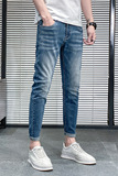 21春季潮男青年牛仔裤修身弹力休闲小脚九分牛仔裤男K312-P50，男装牛仔裤，星座1006