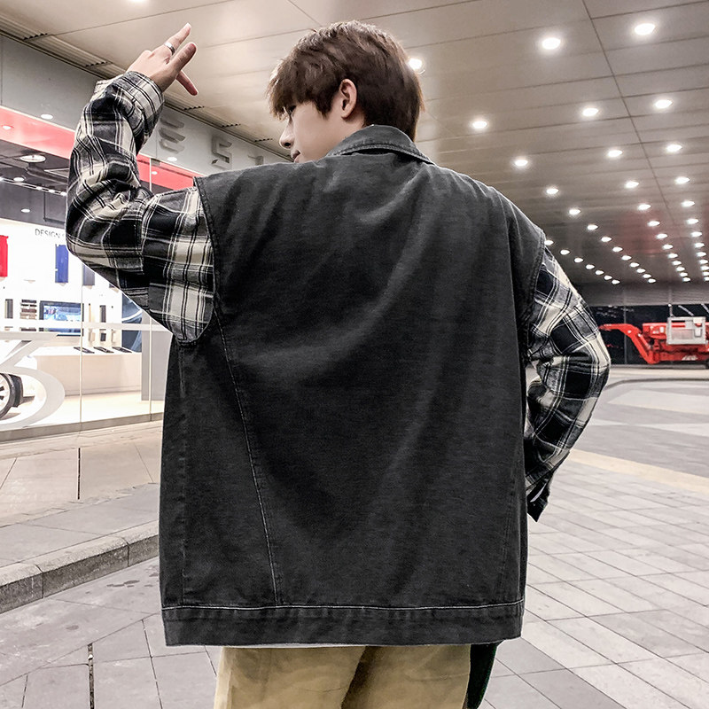 21港风春季新款牛仔马甲男宽松痞帅个性ins潮流复古大口袋M03-P48,男装夹克,星座1006