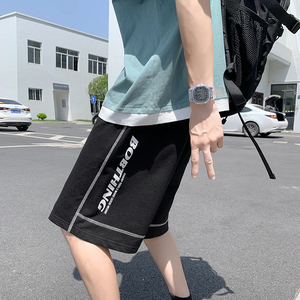 短裤男士夏季新款宽松直筒五分中裤子港风潮牌运动休闲图片