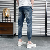 春季牛仔裤男韩版男士小脚弹力休闲修身九分潮牌裤子K327-P50，男装牛仔裤，星座1006