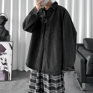 2021春季新款男士牛仔外套宽松日系水洗复古牛仔衣C200-P65图片