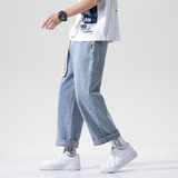 2021春季新款牛仔裤纯色韩版宽松阔腿直筒裤子百搭日系，男装牛仔裤，星座1006