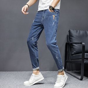 21春季潮男青年牛仔裤修身弹力休闲小脚九分牛仔裤男K310-P50图片