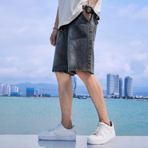 2021年 日系风 夏季新款 港风工装牛仔短裤男图片