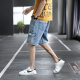 2021春季牛仔短裤工装多口袋五分裤潮流港风韩版男中裤，男装牛仔裤，星座1006