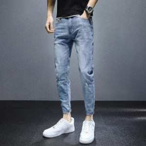 21夏季新品 牛仔裤男潮牌百搭修身小脚潮流休闲裤男K3369-P55图片
