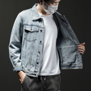 21秋季牛仔夹克男韩版潮流宽松 ins男街头立领牛仔外套JK9015-P68图片
