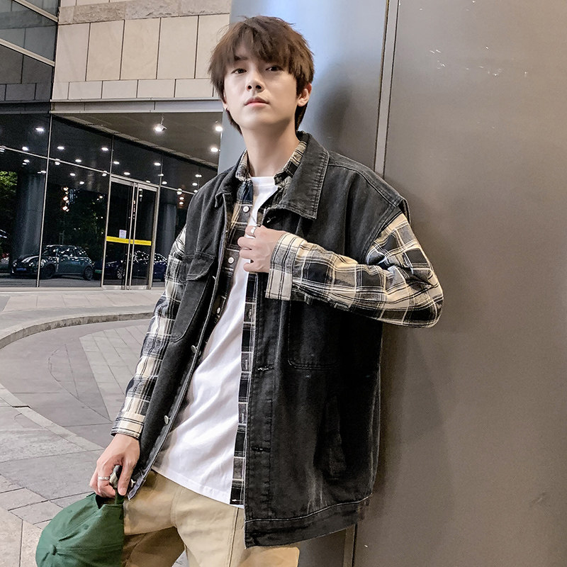 21港风春季新款牛仔马甲男宽松痞帅个性ins潮流复古大口袋M03-P48,男装夹克,星座1006