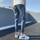 男士牛仔裤春夏款韩版潮流夏季九分潮牌修身小脚裤子K302-P50，男装牛仔裤，星座1006