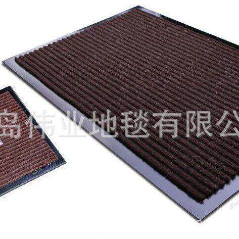 工厂直销双条纹地毯耐脏易打理防滑垫入户地垫商用双条纹PVC复合