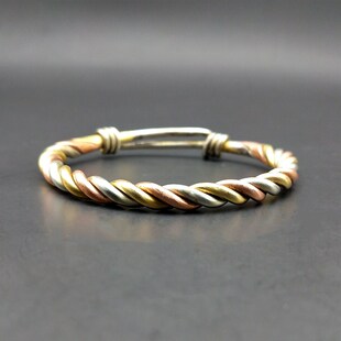 贵州手工纯紫铜纯红铜手镯纯黄铜雕花白铜镯子民族风礼物包邮