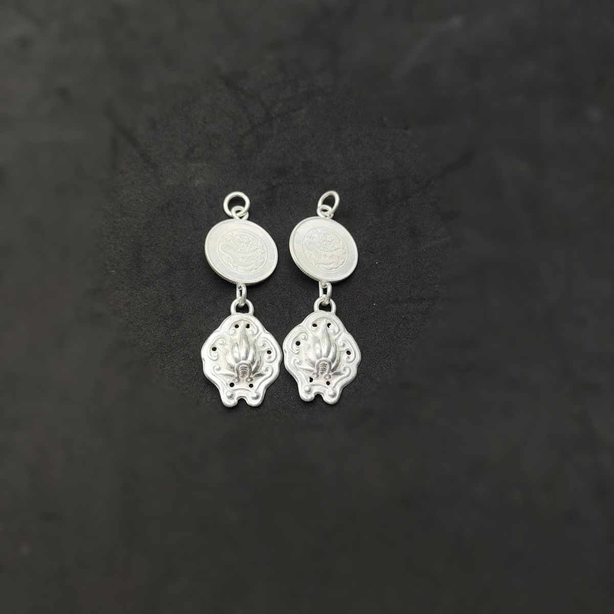 民族复古风纯手工苗银diy银片老绣苗绣饰品耳环吊坠衣服包包配件