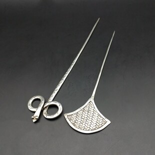 复古汉服古风古代古装头饰发栈子民族风苗银手工银蛇发簪盘发简约