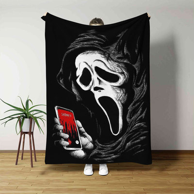 万圣节3D死神法兰绒毛毯