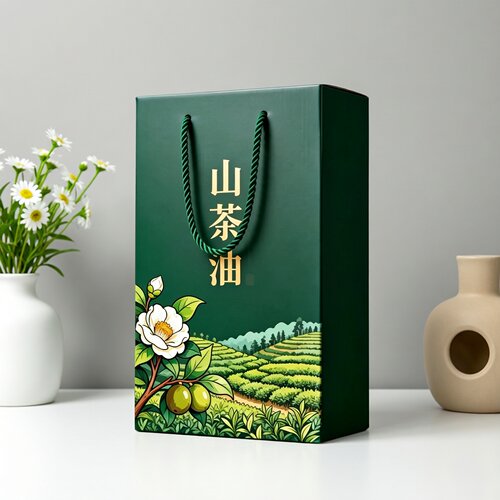 山茶油野生核桃油礼品盒单瓶两瓶装装食用植物油橄榄油包装盒