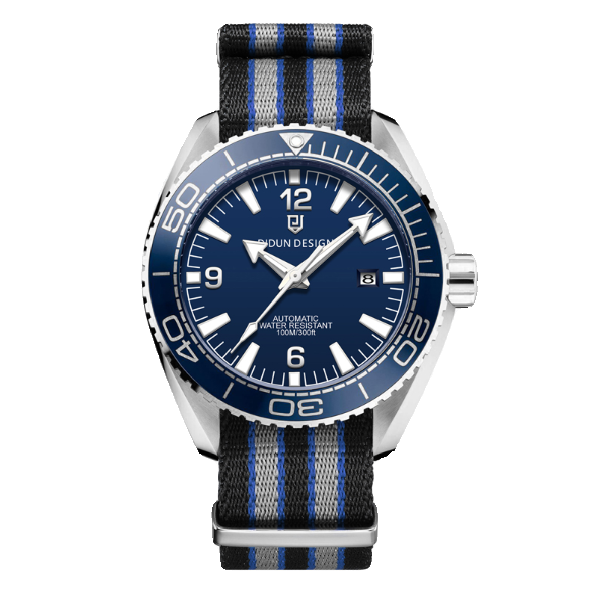 新款迪顿自动机械手表男精钢圆形时尚潮流防水夜光手表机芯