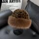 豹纹毛绒蒙古帽子女冬季 洋气保暖套头帽显脸小东北防寒地主帽 时尚