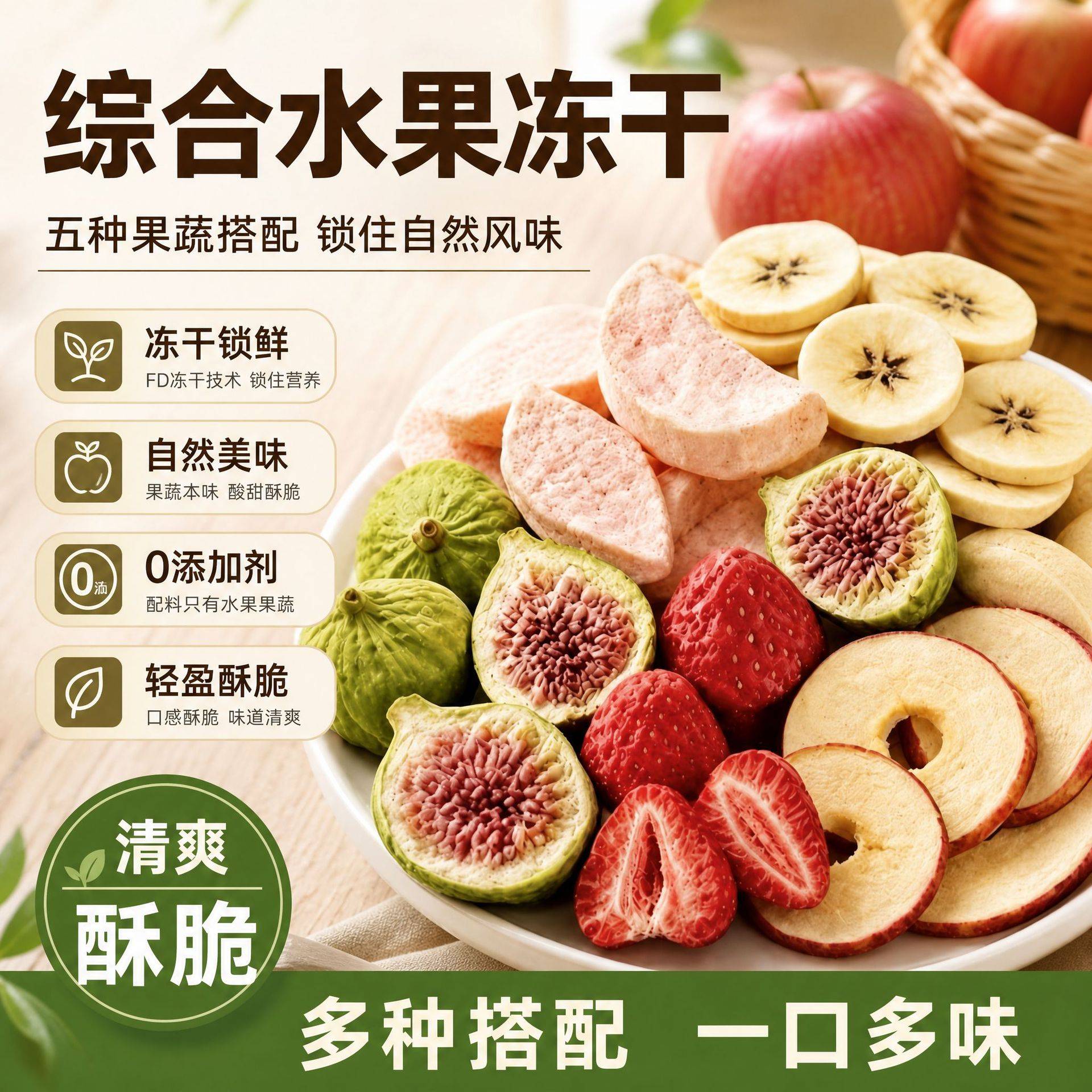 水果冻干果蔬脆香蕉片休闲零食草莓冻干综合水果脆片冻干现货