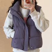 羽绒马甲女短款 2024秋冬新款 女加厚无袖 立领保暖宽松小个子外套女