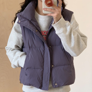 立领保暖宽松小个子外套女 羽绒马甲女短款 2024秋冬新款 女加厚无袖