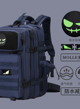 3P大容量双肩包户外军迷多功能防水牛津布战术背包登山徒步旅行包
