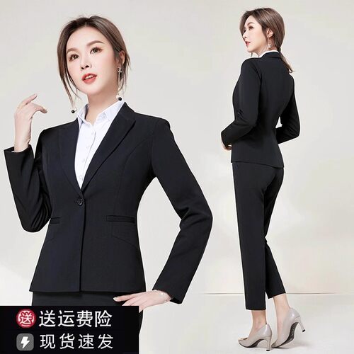 西装外套女修身收腰面试正装套装