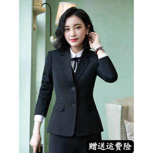 学生职业面试正装 西装 外套女新款 女士收腰商务酒店工作服西装 套装